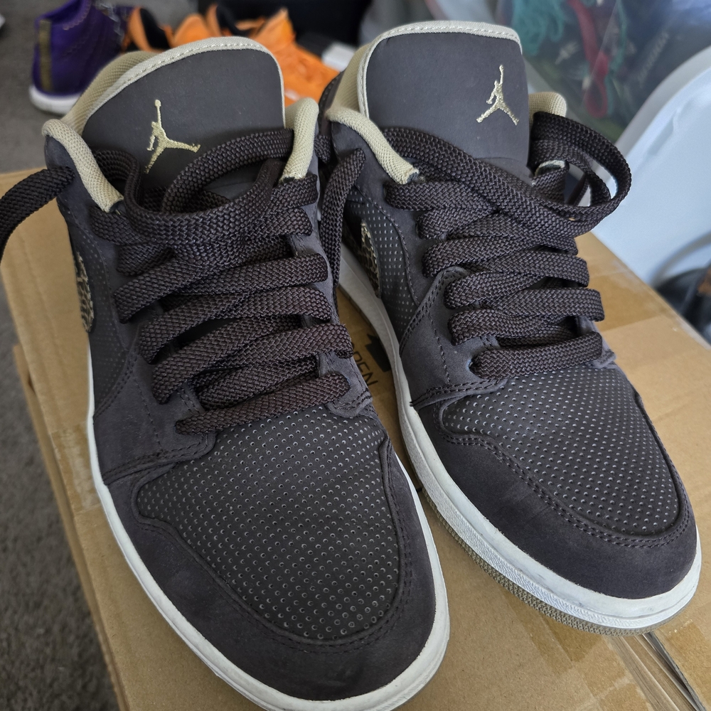 Jordan Black and Gold Sneakers with Breathable Mesh